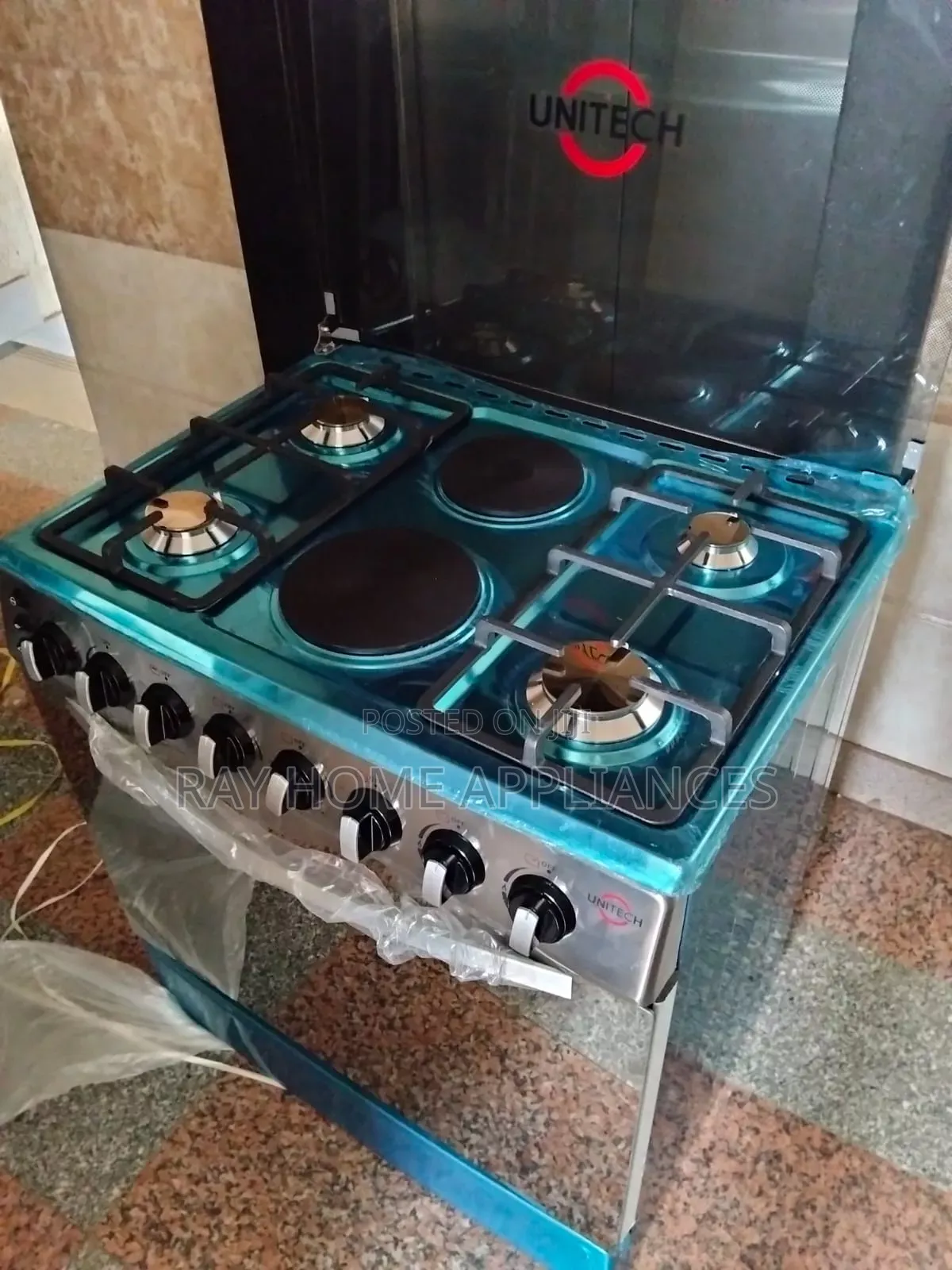 60cm*90cm Unitech 4gas +2 Electric Plate Freestanding Cooker