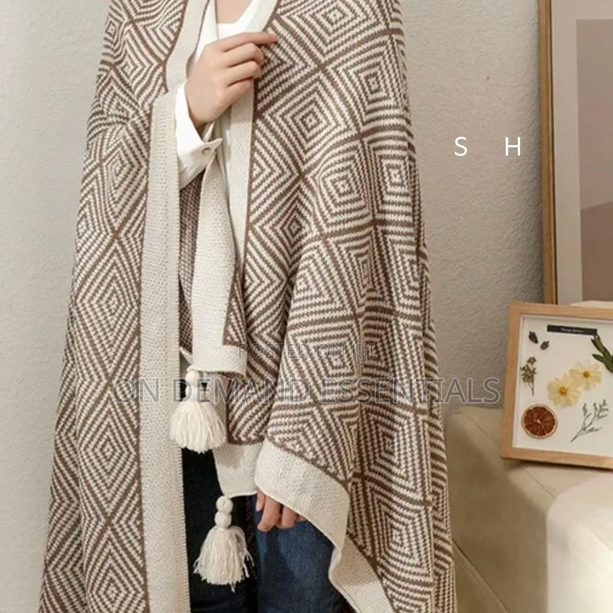 Pendant Knitted Throw Blankets