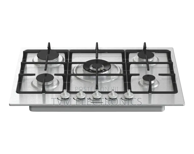 Hisense HHU90GASS 90cm Gas Hob –Stainless Steel Hob With Wok Burner