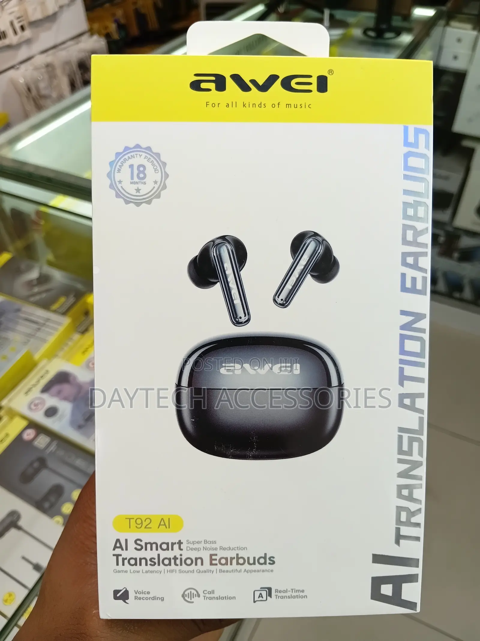 Awei T92 Anc Enc Wireless Bluetooth Earbuds.