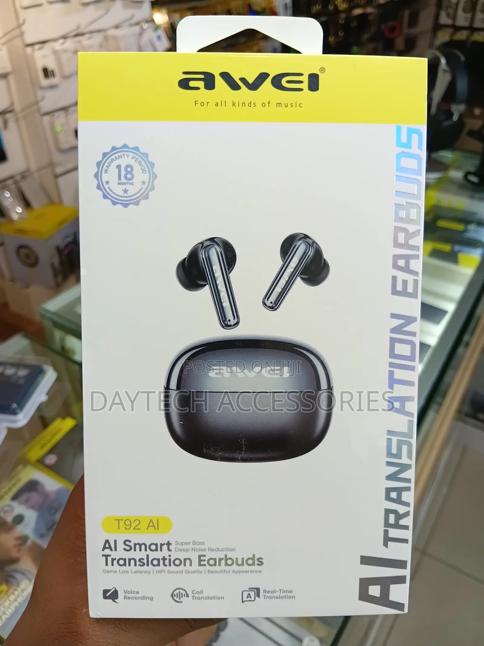 Awei T92 ANC Pro Sound Audio Earbuds - Black
