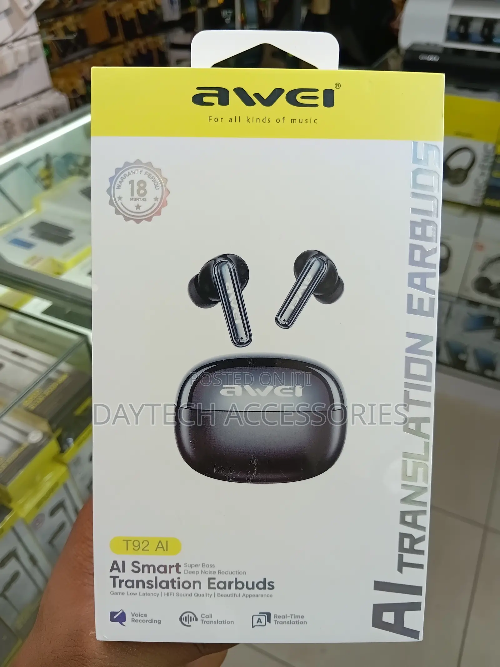 Awei T92 ANC Pro Sound Audio Earbuds - Black