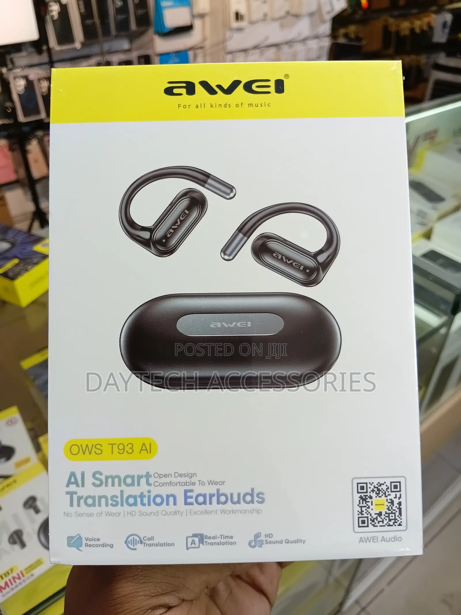 Awei OWS T93 Open-Ear Wireless Sports Earbuds.