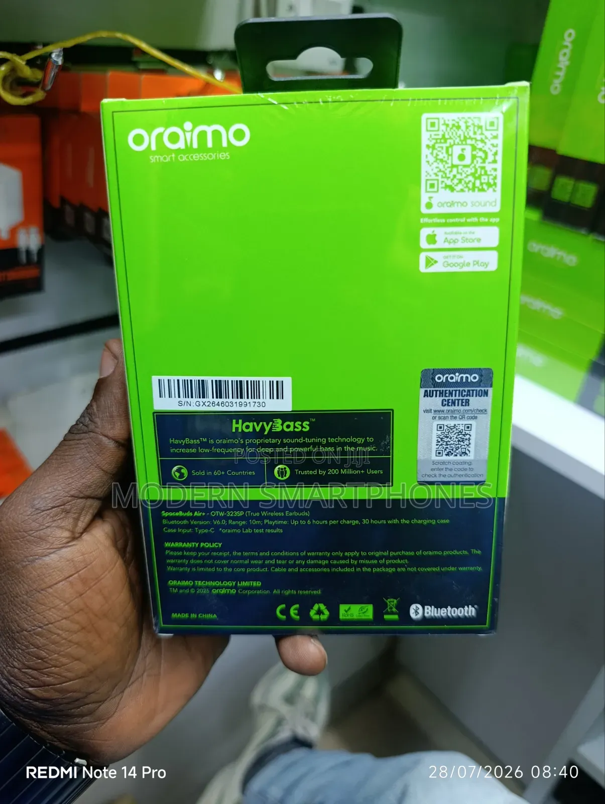 Oraimo SpaceBuds Air+ 30 Hour Long Playtime + Free Case Earbuds
