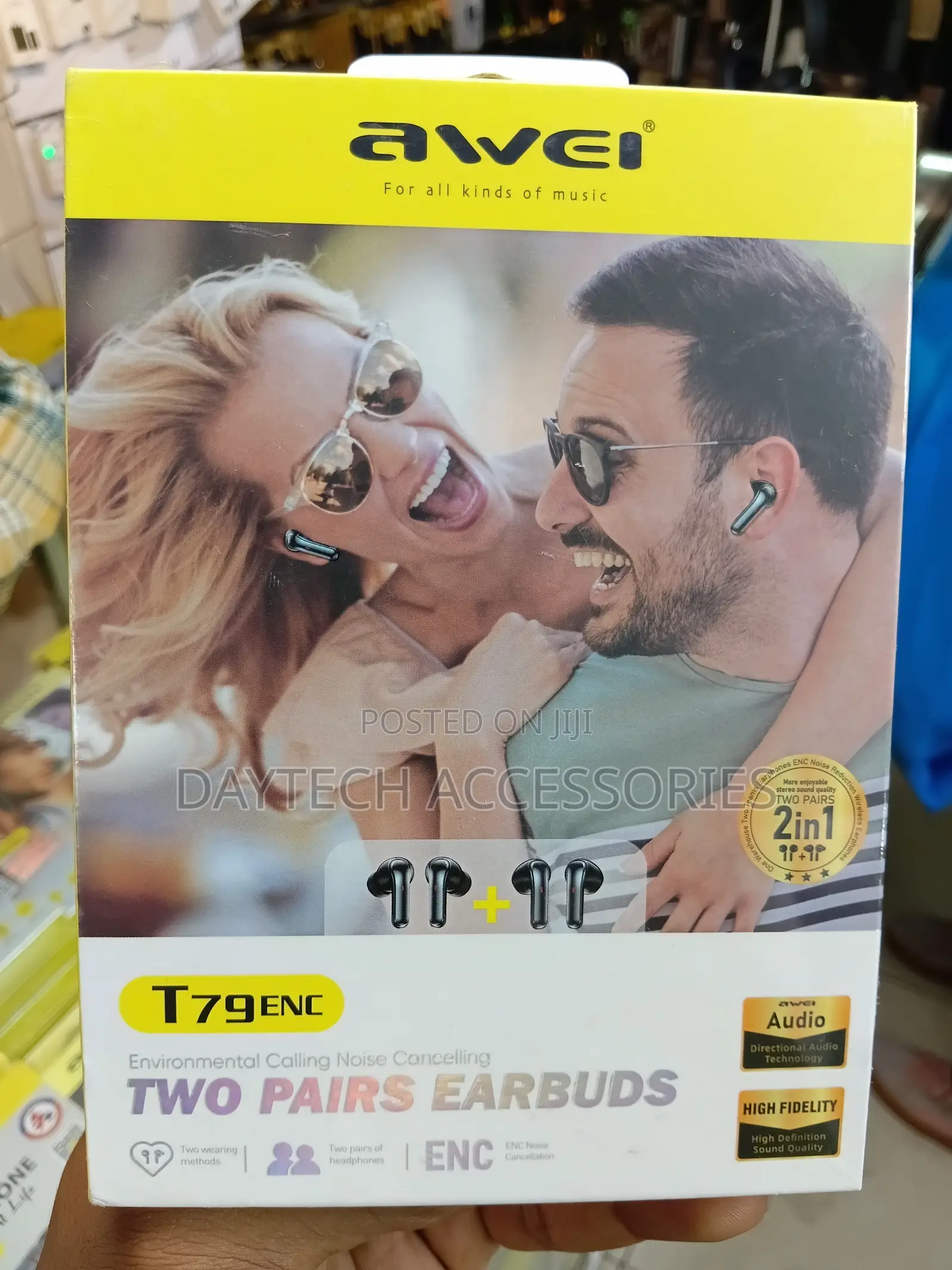 Awei T79 ENC 2-in-1 Audio Two Distinct Pairs of Wireless Earbuds.
