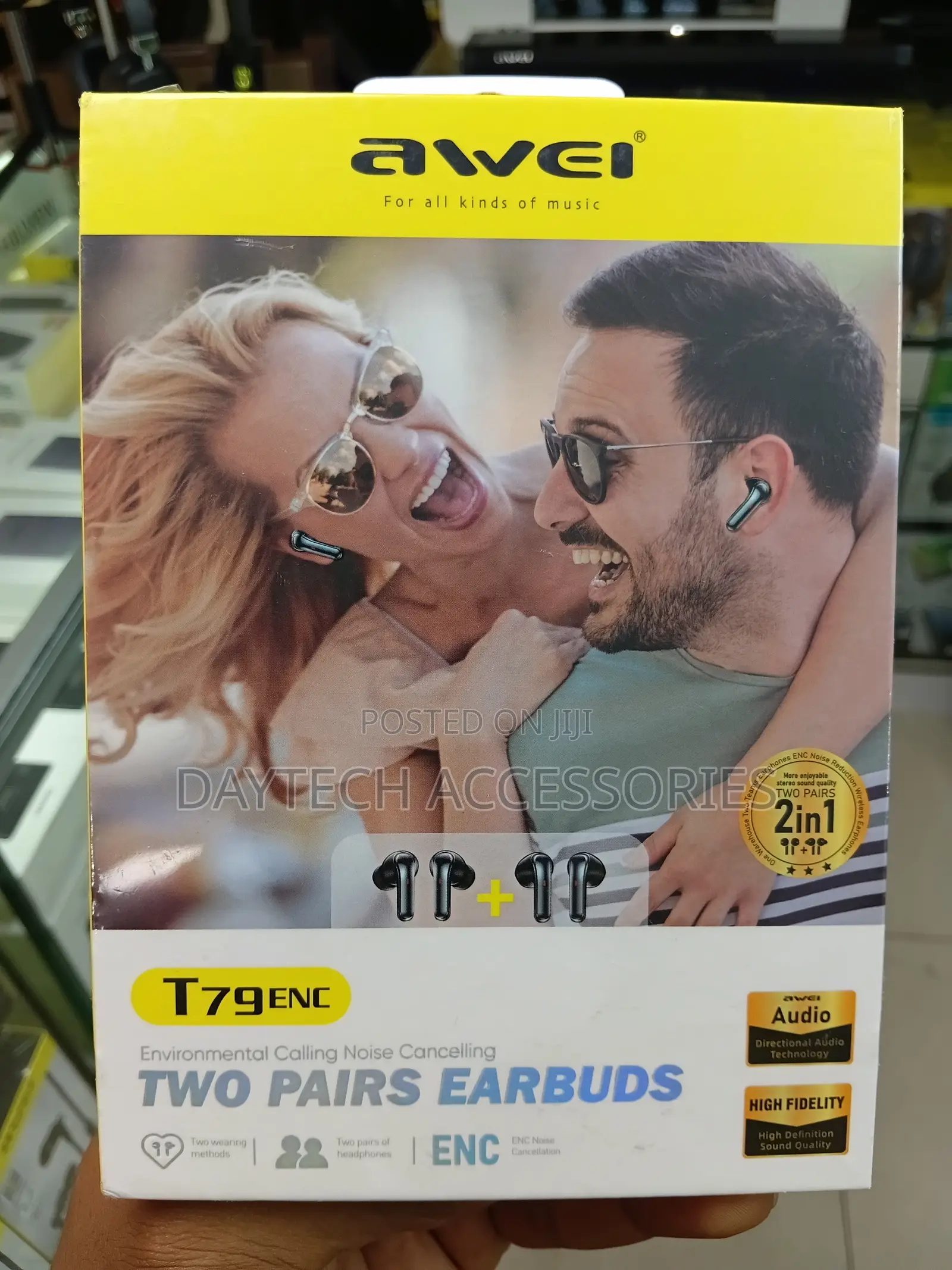 Awei T79 ENC 2-in-1 Audio Two Distinct Pairs of Wireless Earbuds.