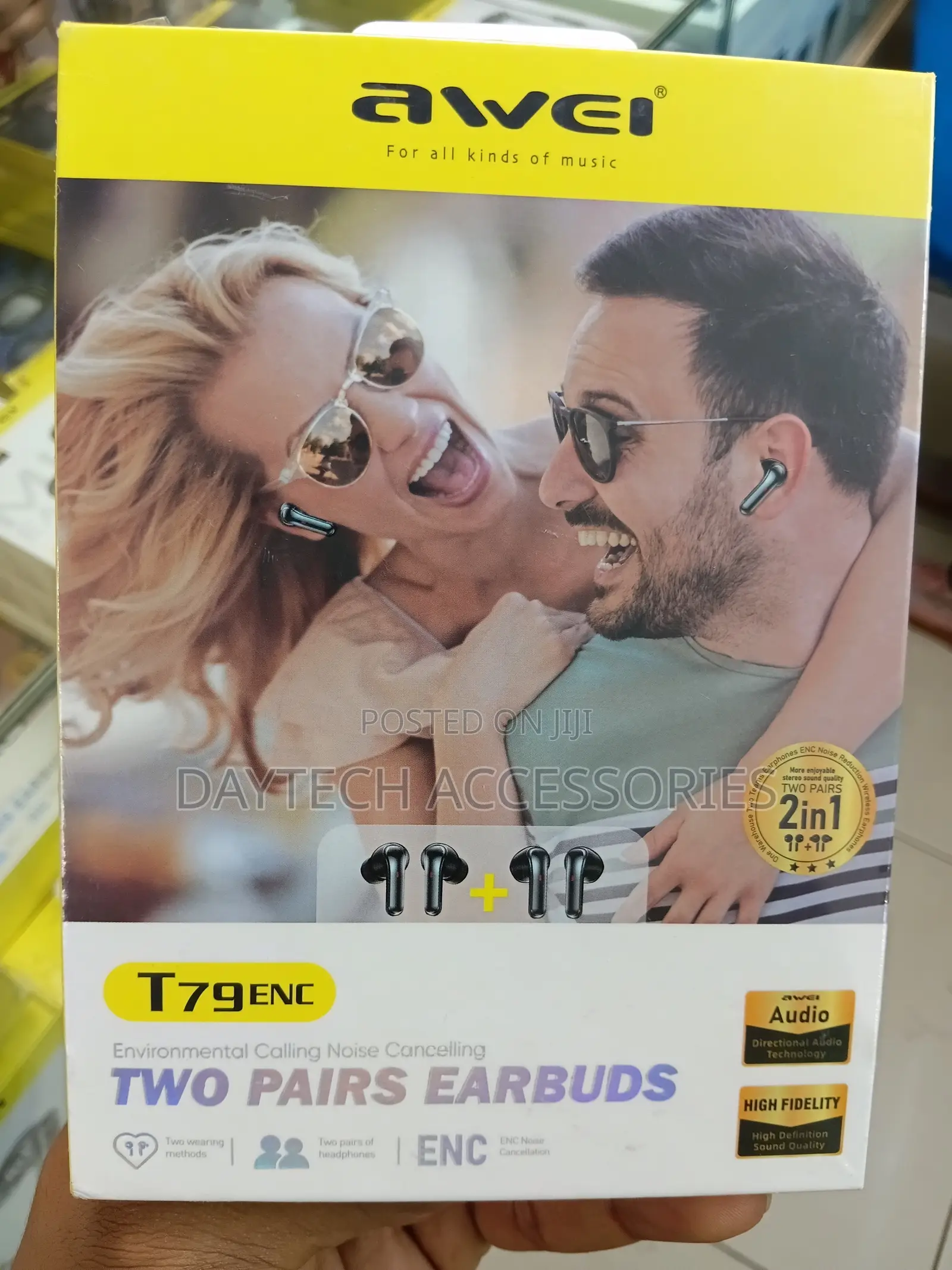 Awei T79 ENC 2-in-1 Audio Two Distinct Pairs of Wireless Earbuds.