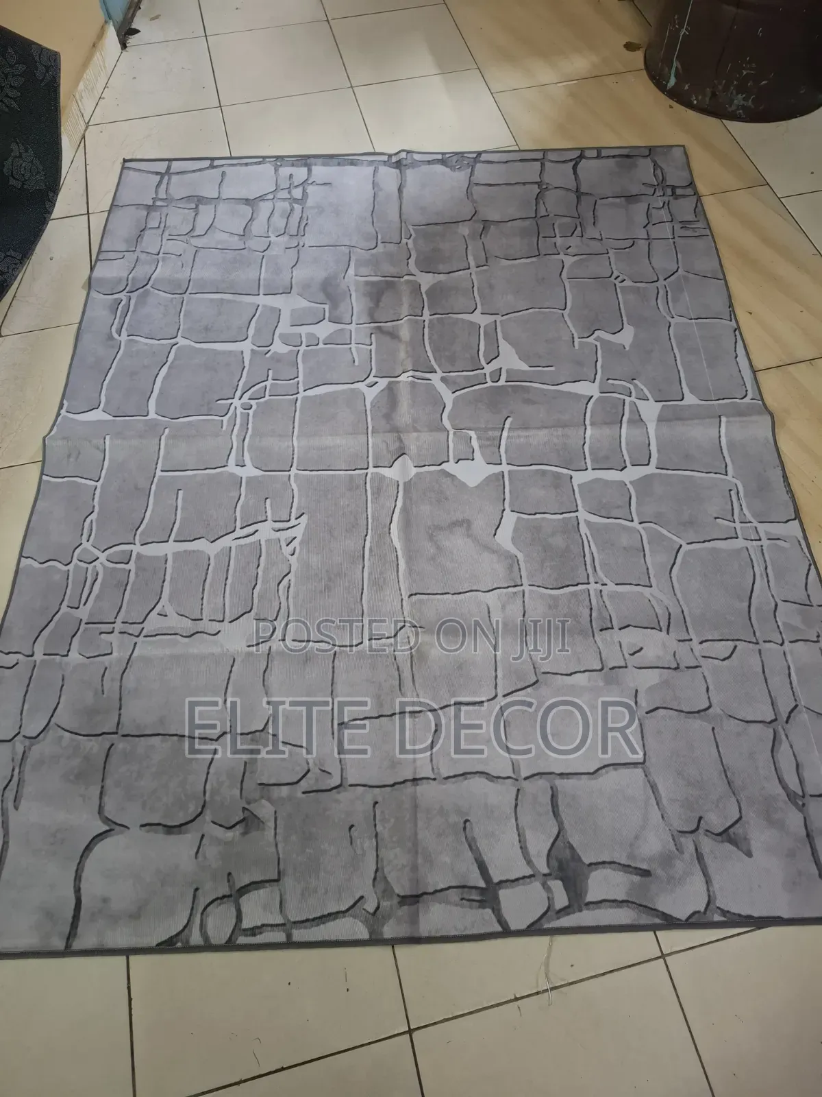 Modern 7*10 Area Rug – Non-Slip Black, Grey White Living Room