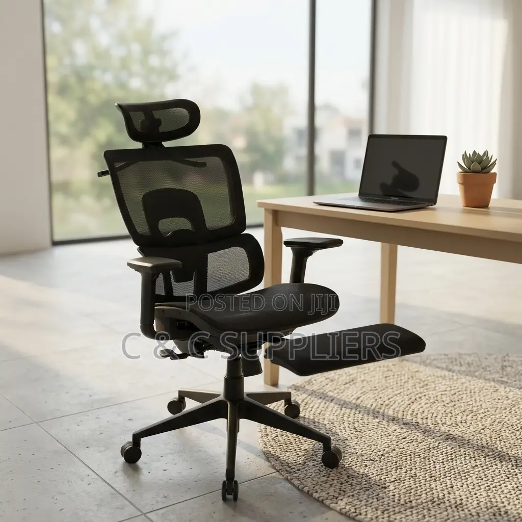 High Back Mesh Orthopedic Seat With Footrest