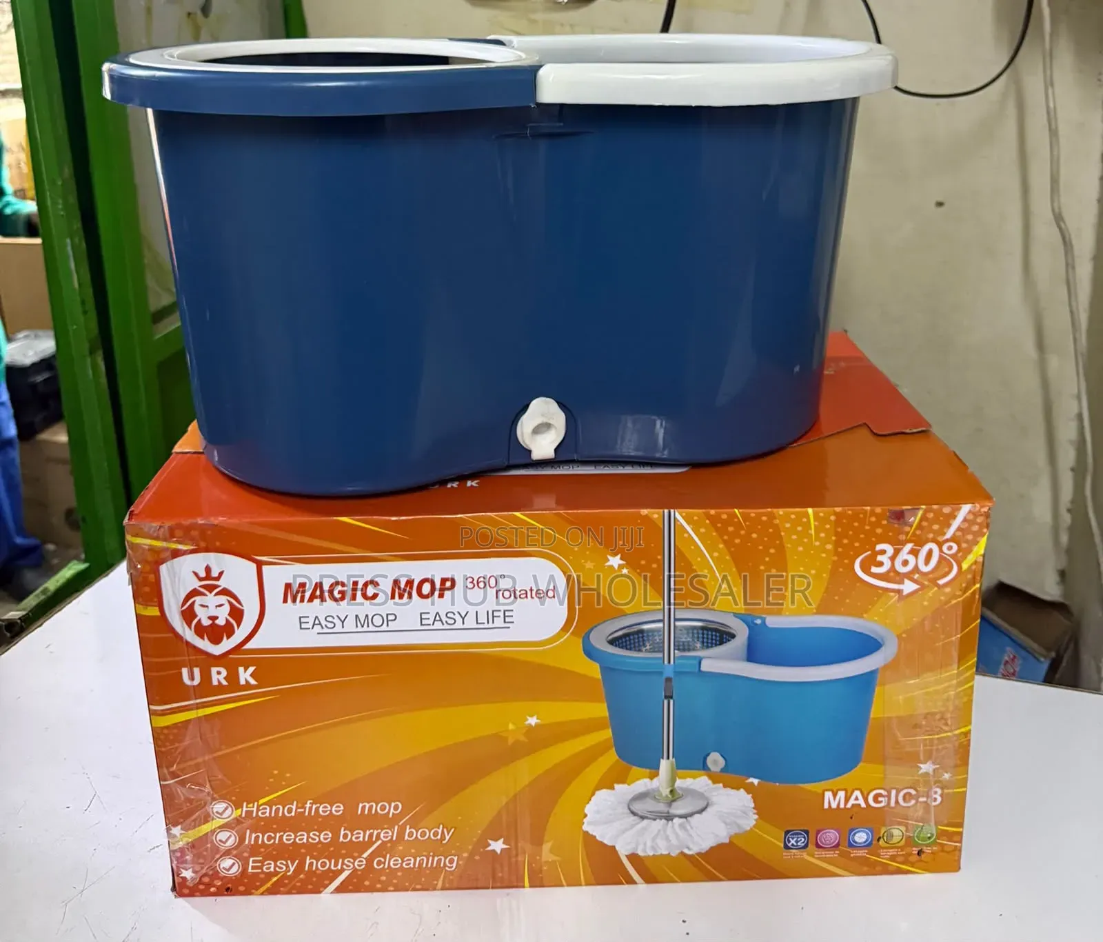 URK Magic Mop 360° Rotated Easy Spin Mop Bucket System