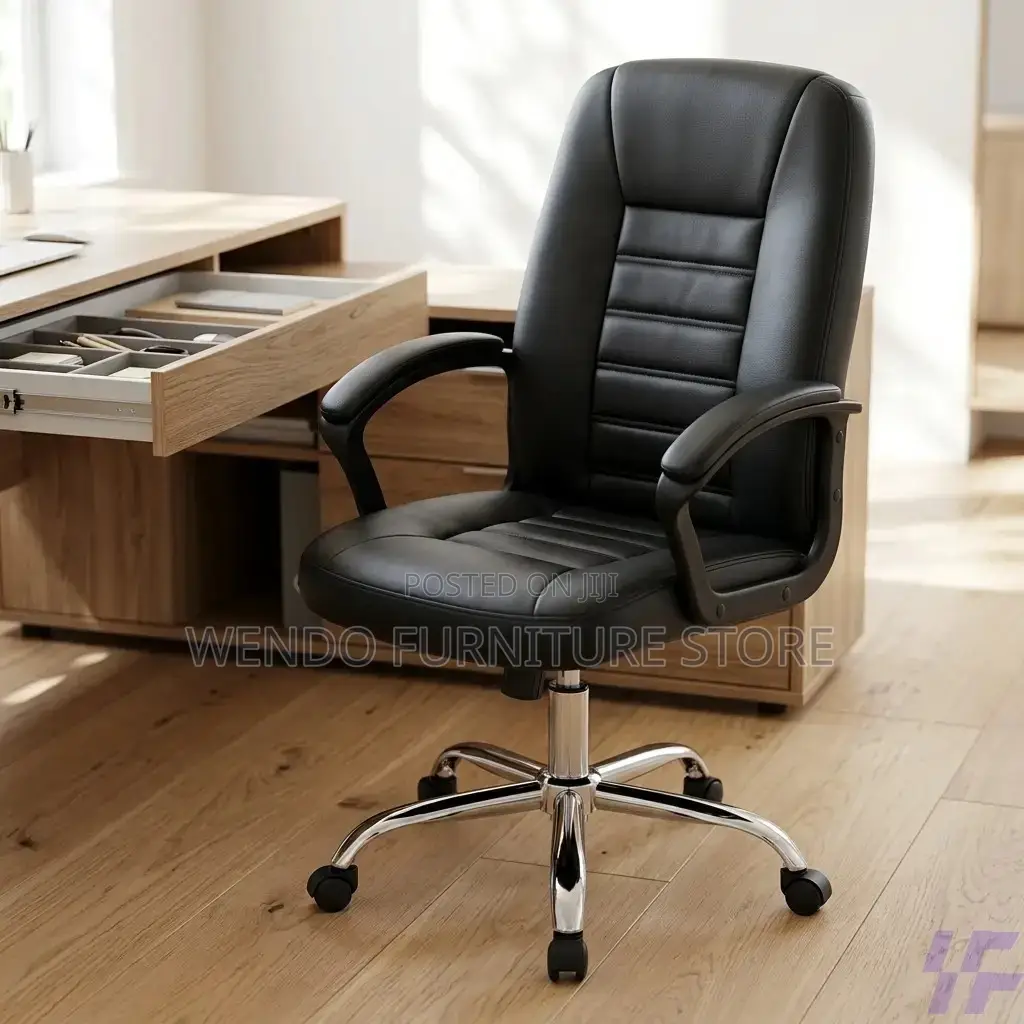 Office Chairs; Mid Back Leather Office Cushioned Chairs