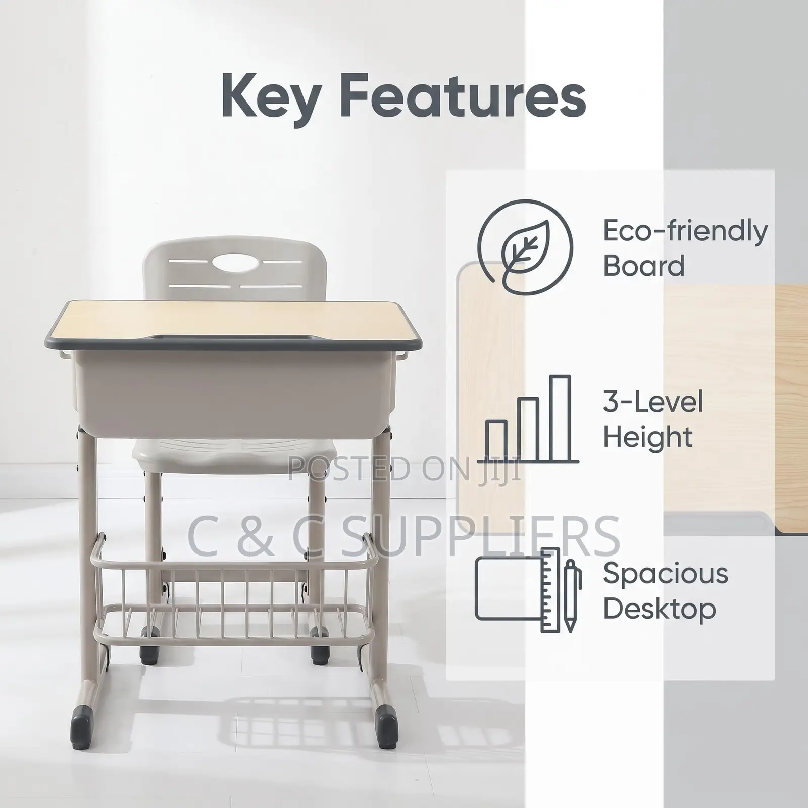 Modern Learning Kid's Desk and Chair Set