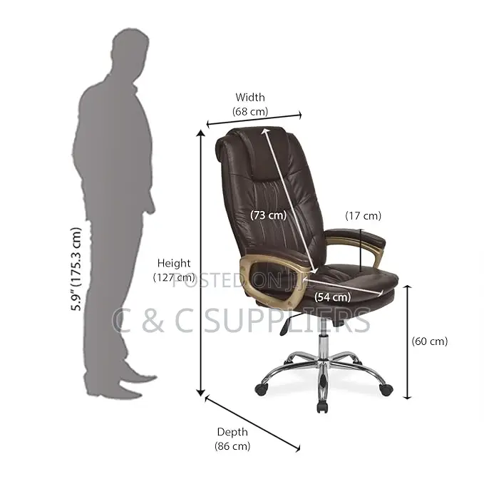 Brown Office Leather Computer Chair.
