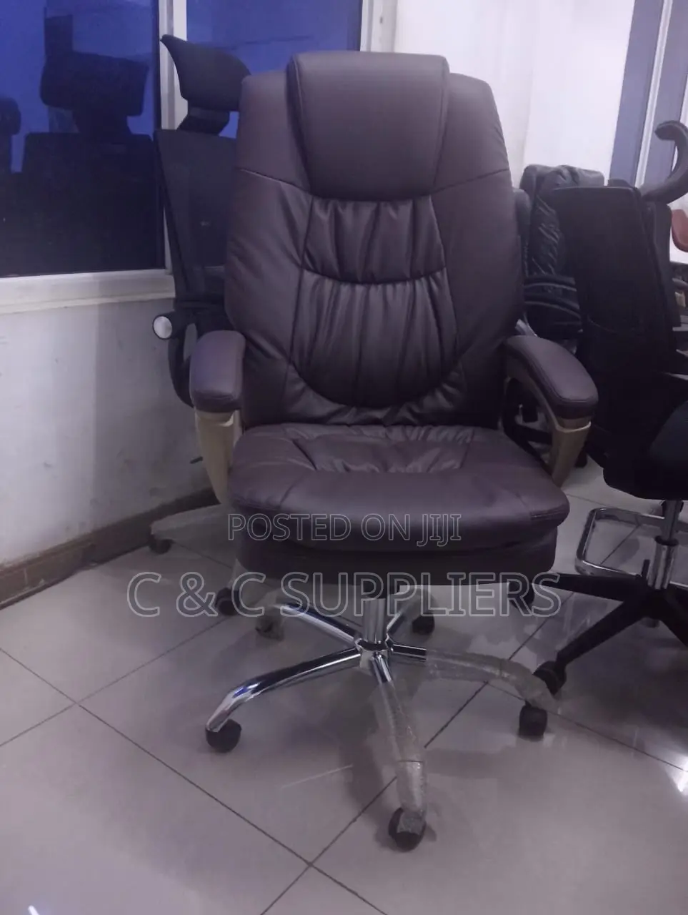 Brown Office Leather Computer Chair.