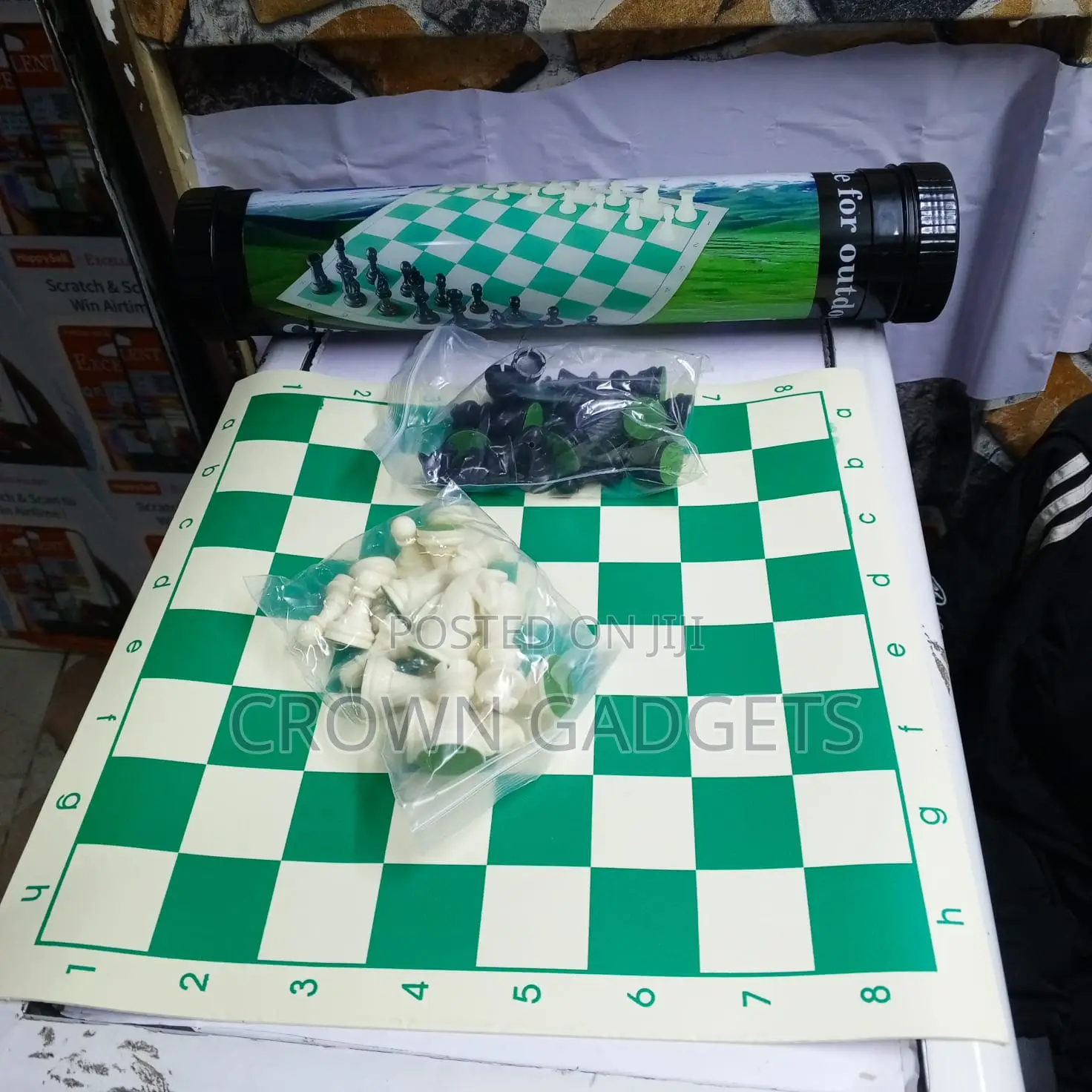 Travel Chess Set 50x50cm Vinyl Board for Adults Kids