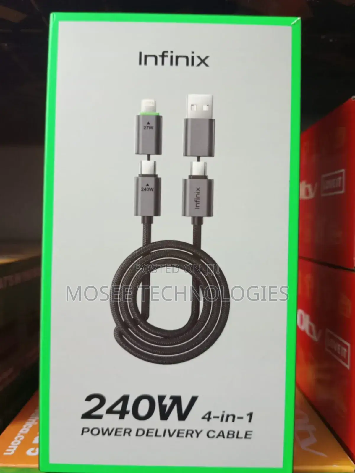 Infinix 240W 4-in-1 Power Delivery Fast Charging Cable