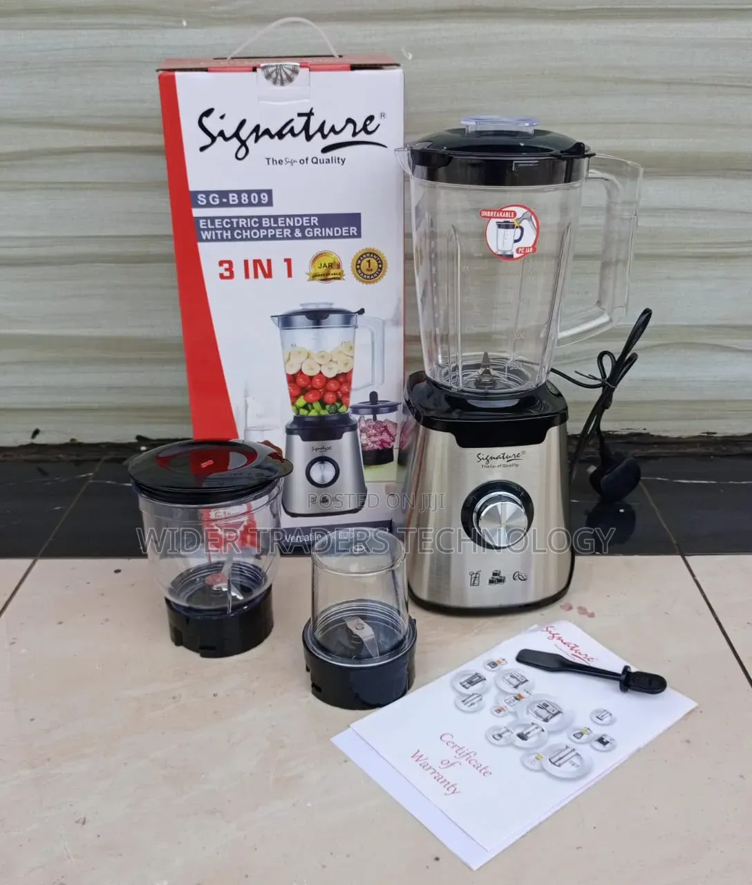 Signature SG-B809 3-in-1 Electric Blender, Chopper Grinder