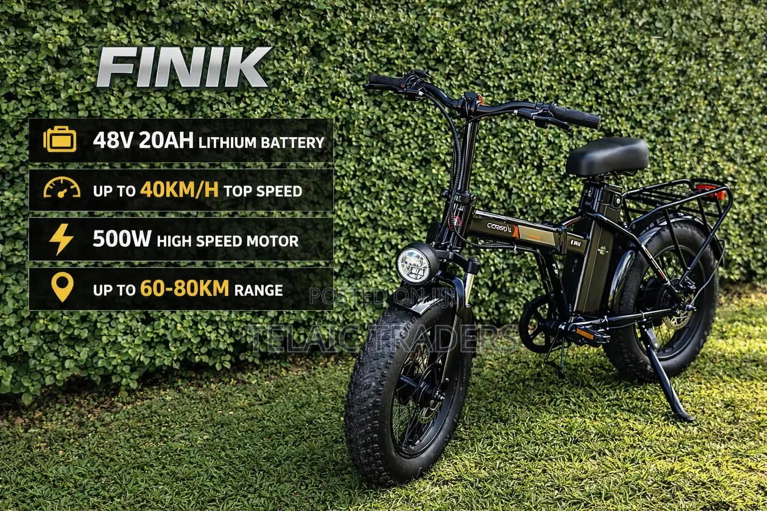 Fat Tyre E-Bike 48v 20ah Lithium Battery