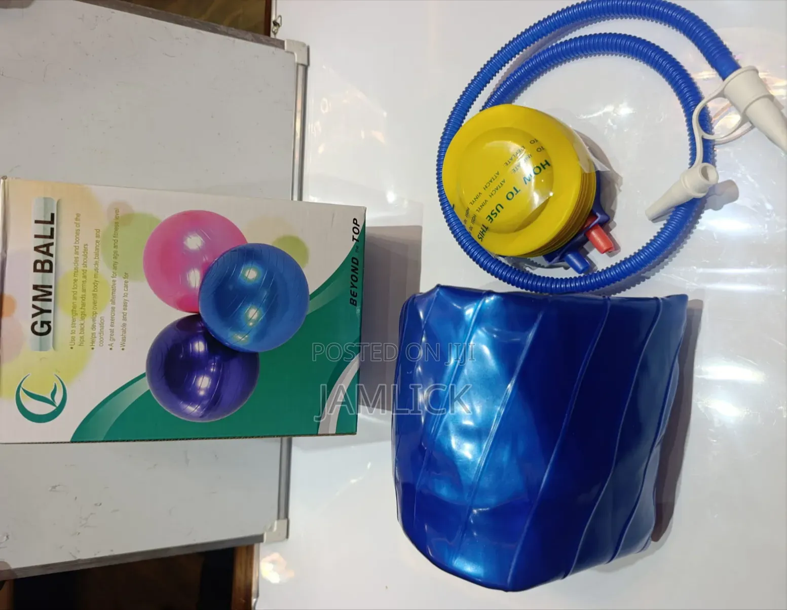 Gym Ball With Manual Pump Exercise Yoga Fitness Ball - KB