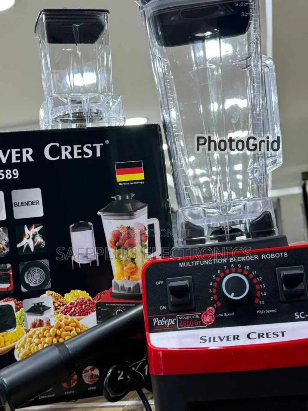 2-in-1 Commercial High-Speed Blender – Smoothie Maker Spice Grinder