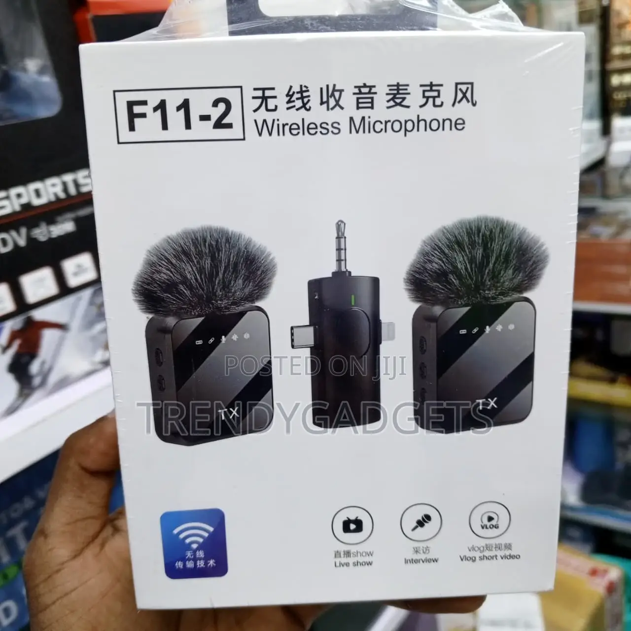 F11-2 Dual Clip-on Mic With USB-C Lightning 3.5mm