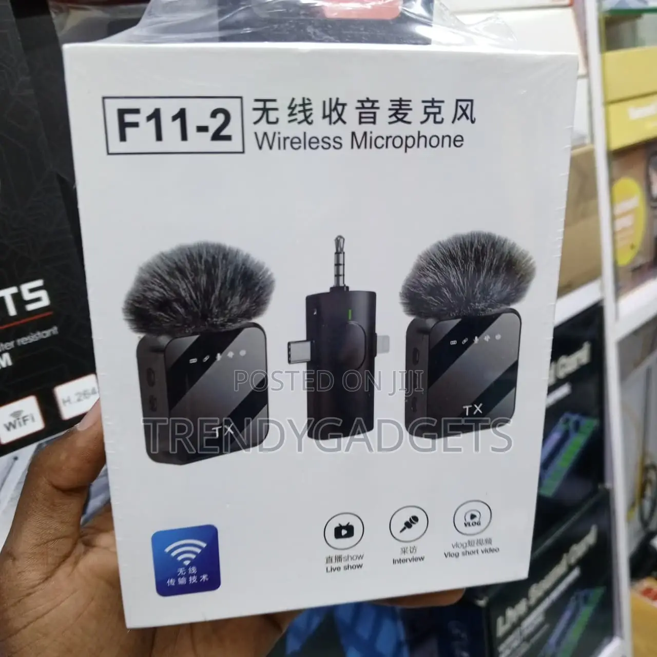 F11-2 2.4GHz Wireless Lavalier Microphone With Dual TX