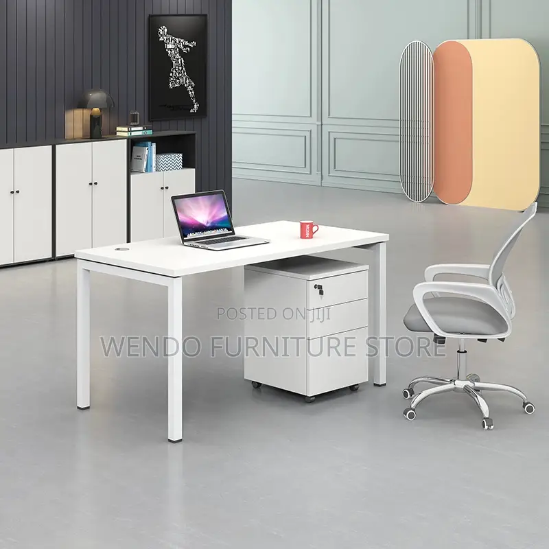 Office Desk : W12 Modern White 2-Way Office Workstation