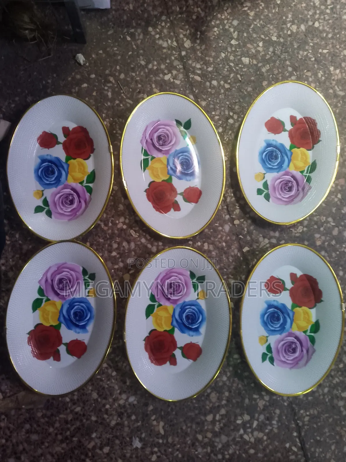 6pc Plastic Oval Plate / Platter Tray