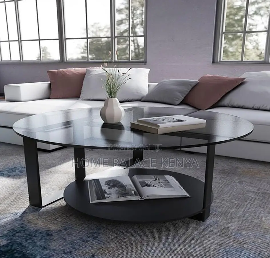 Centre Table: Tinted Glass Center Decor Coffee Table