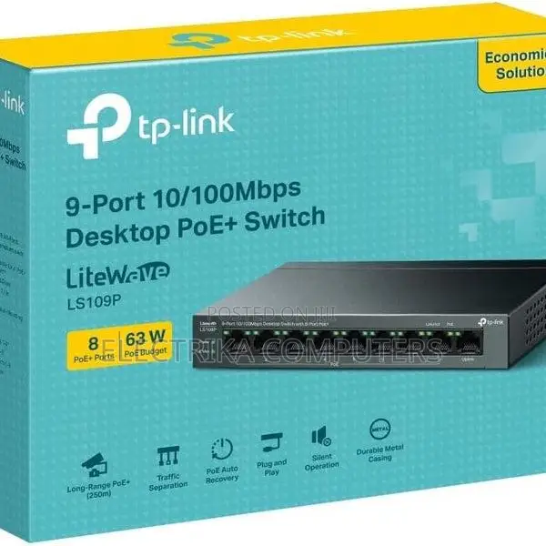 TP-Link LS109P 9-Port 10/100Mbps Desktop Switch