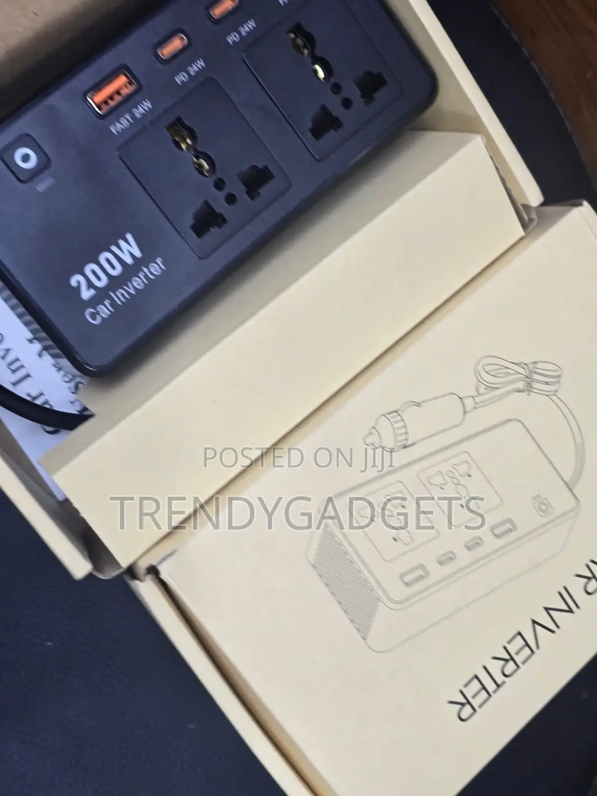 200W Vehicle Power Inverter for Laptop Phone Travel
