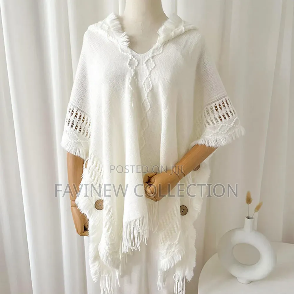 Women Knitted Hooded Shawl