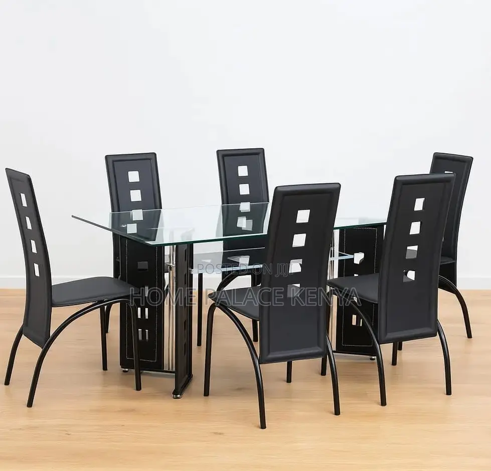 Dining Set: Karl Home Dining Glass Table Set