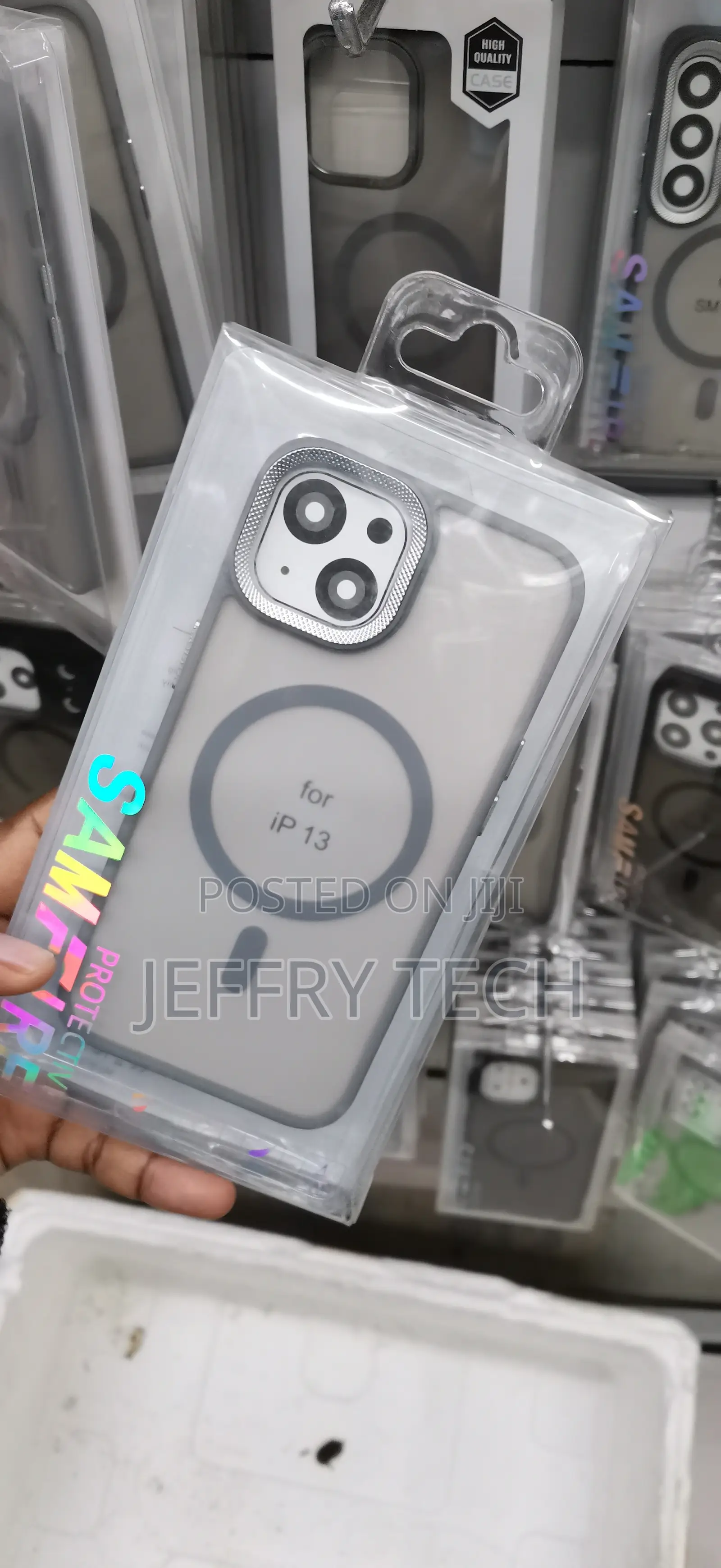 iPhone 13,grey Translucent Magnetic Phone Case