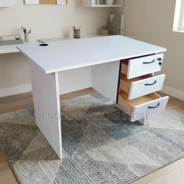 Office Desk; 1 Meters White Clerical Home Office Modernized Desk