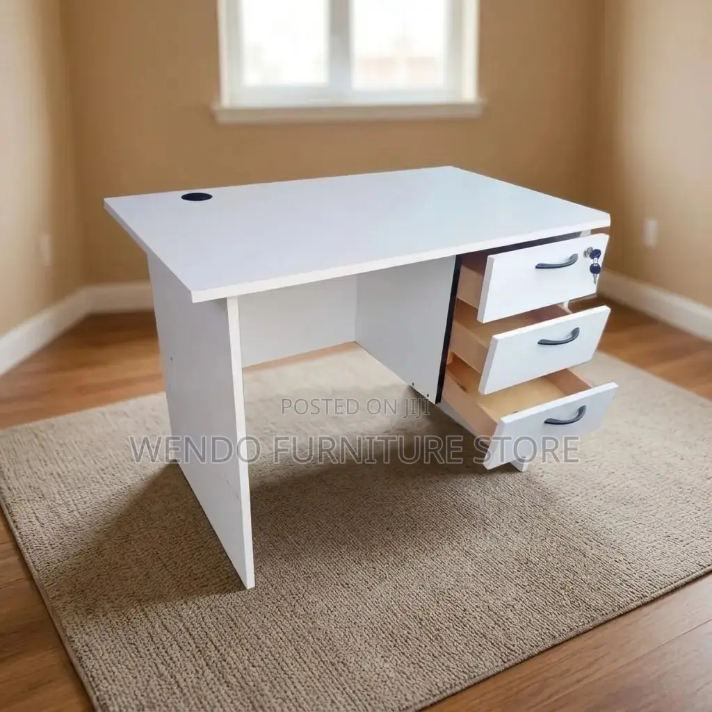 Office Desk; 1 Meters White Clerical Home Office Modernized Desk