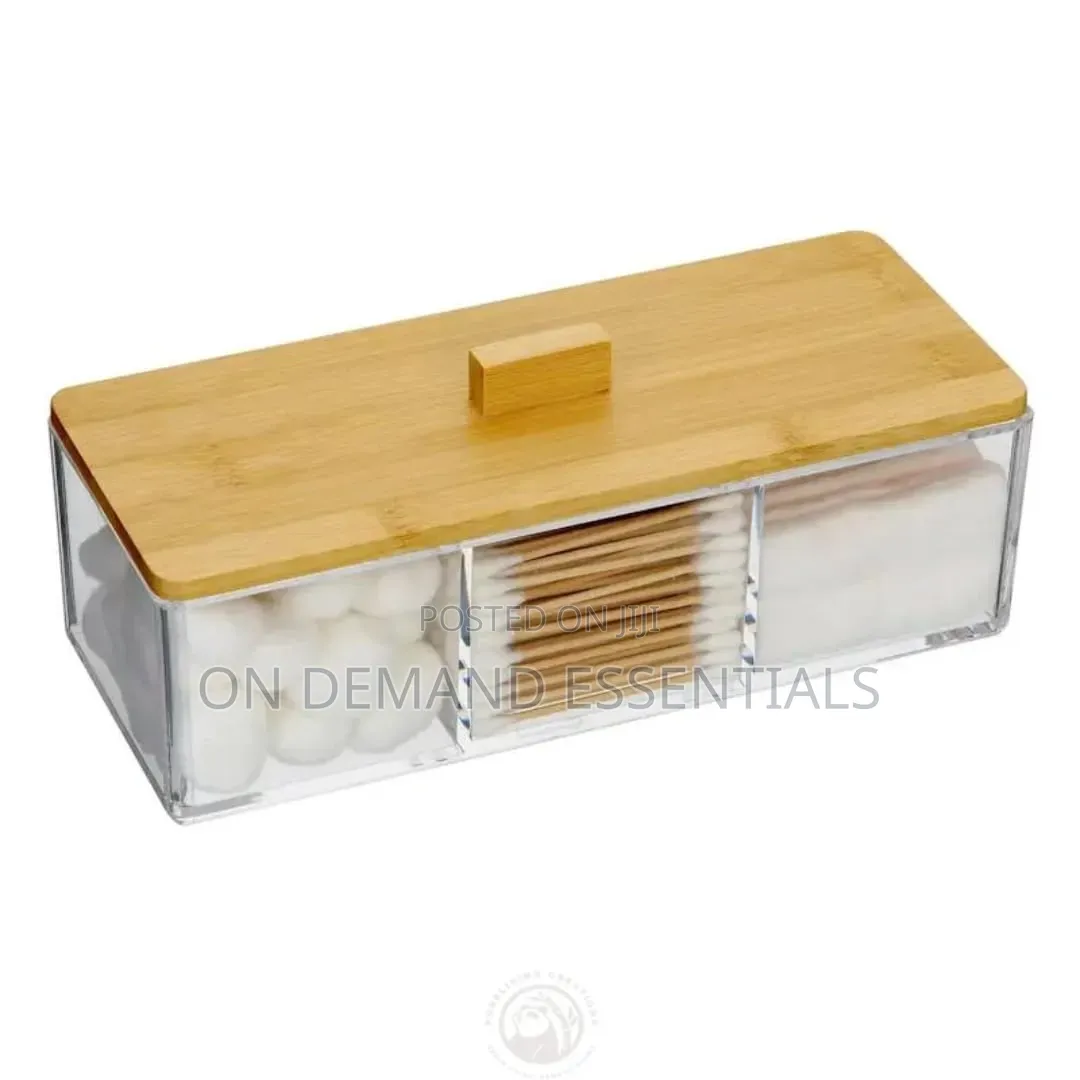 Acrylic Organizer With Bamboo Lid