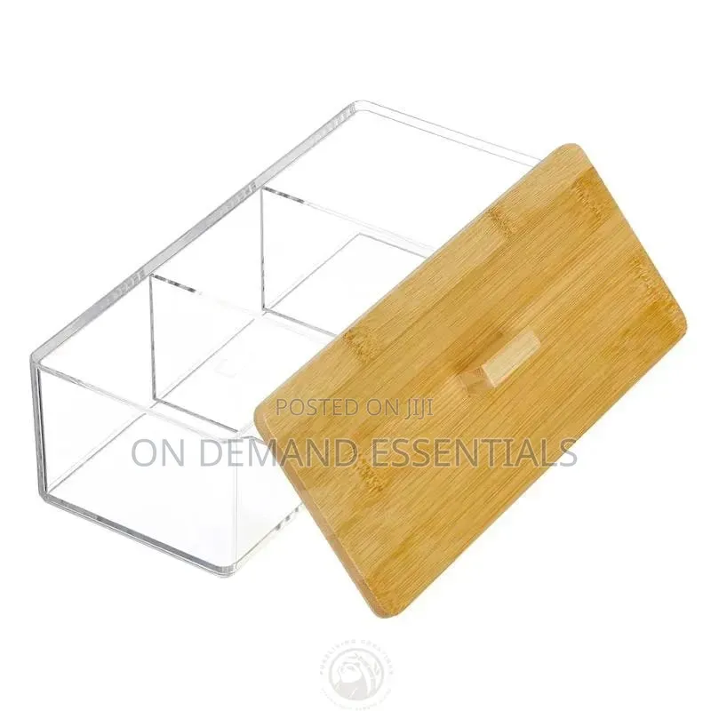 Acrylic Organizer With Bamboo Lid