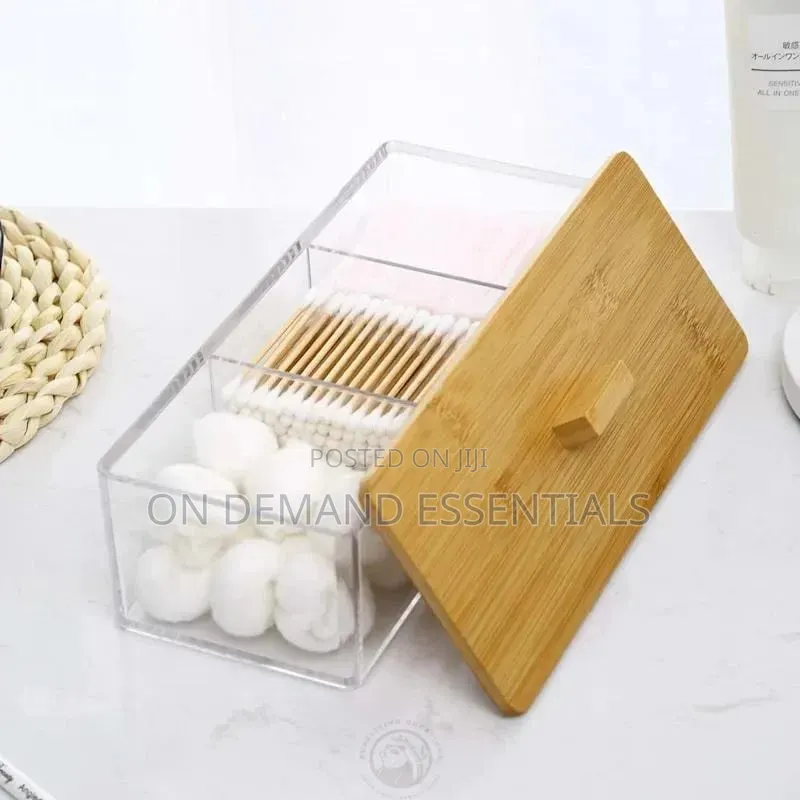 Acrylic Organizer With Bamboo Lid