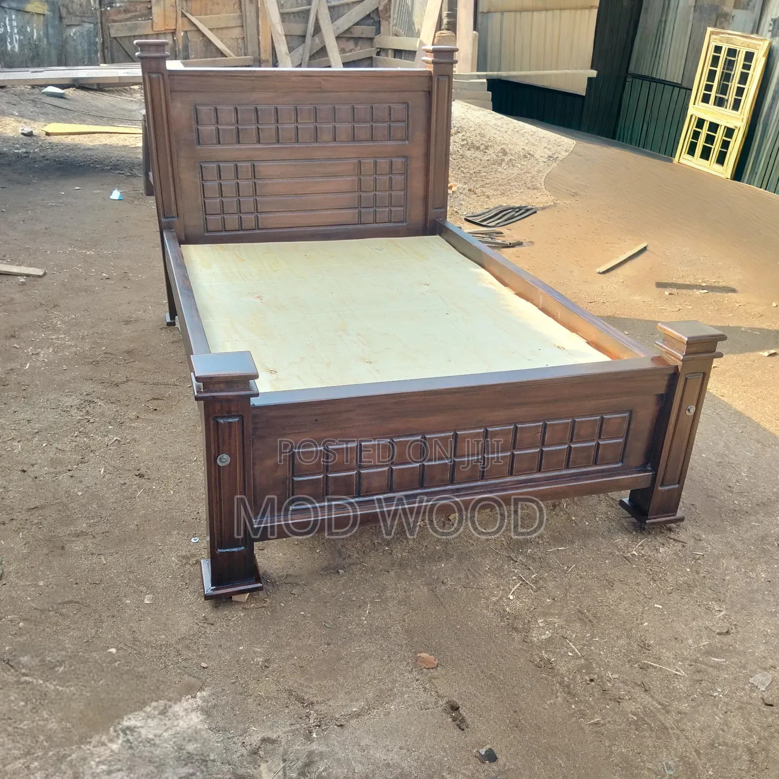 Modern Handcrafted 4ft by 6ft Solid Wood Platform Bed Frame