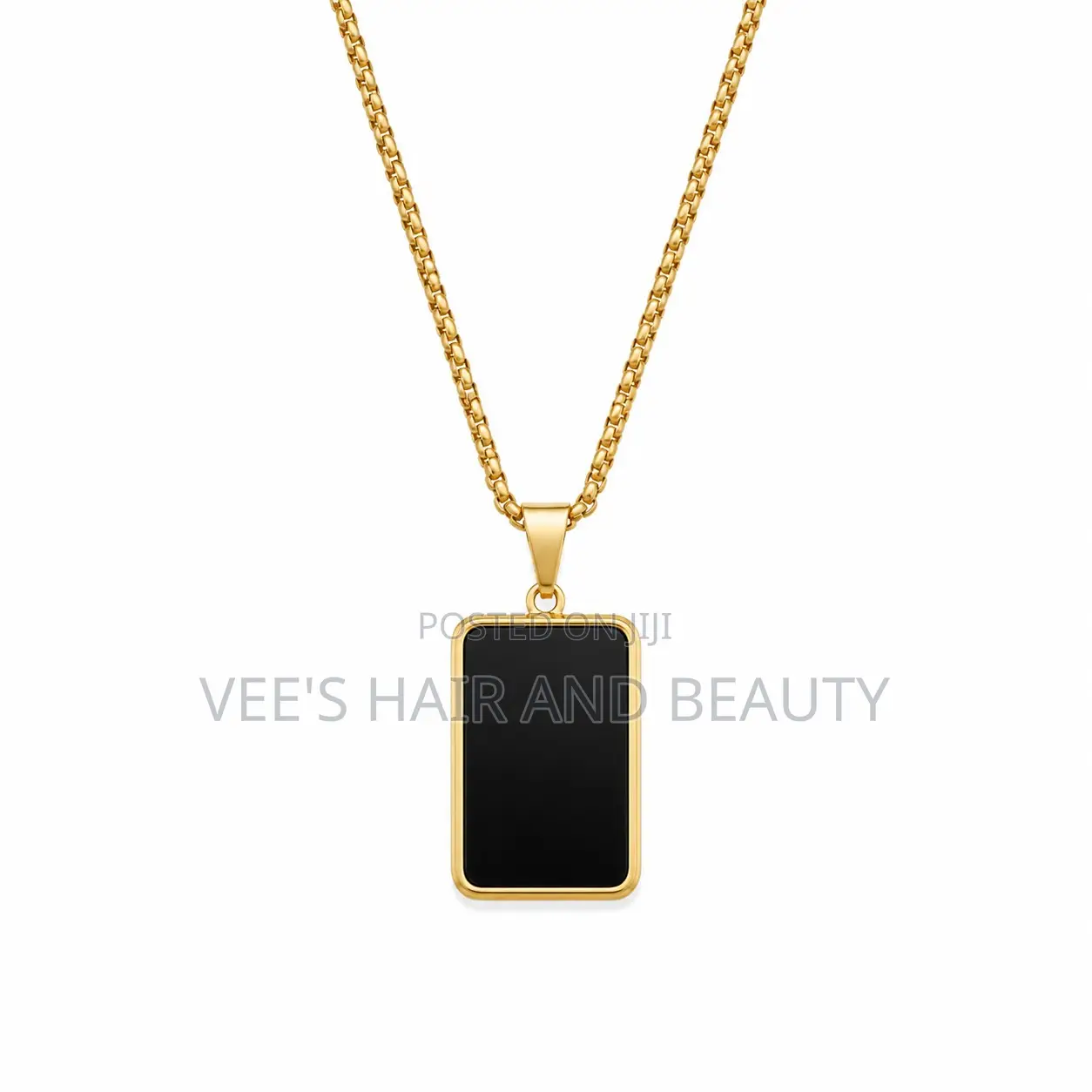 Minimalist Black Pendant Necklace | Gold Chain | Jewellery Accessory