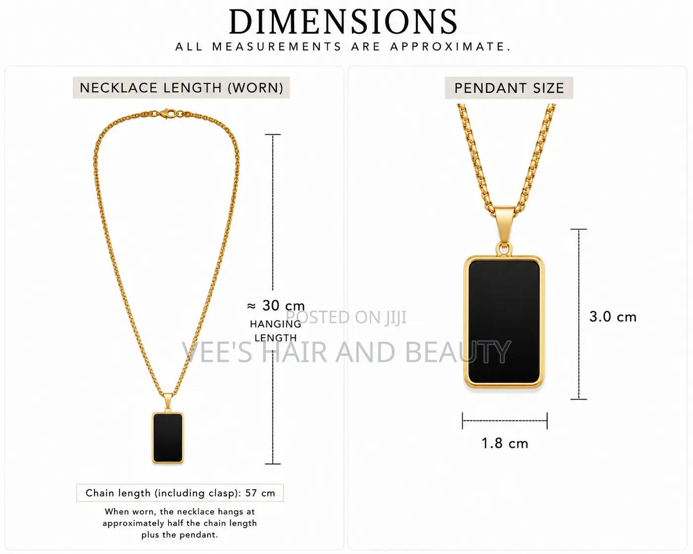 Minimalist Black Pendant Necklace | Gold Chain | Jewellery Accessory