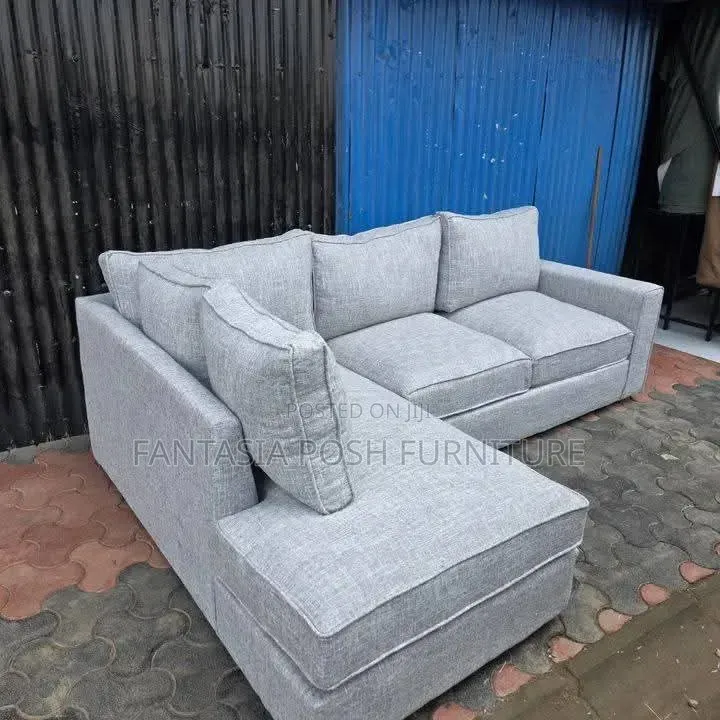 Cream/White/ Black L Shape 5-Seater Corner Seats in Syokimau
