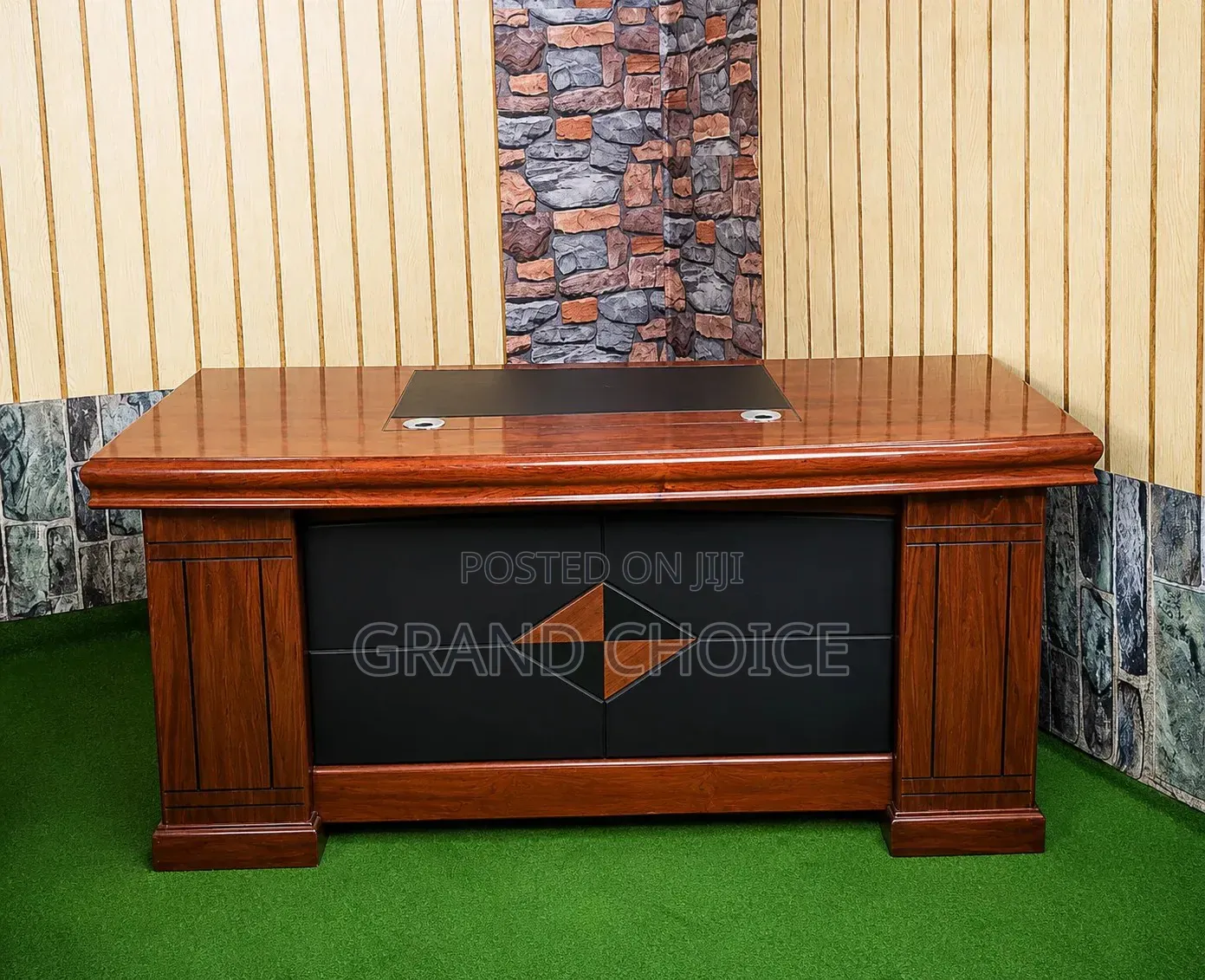 Modern Executive Office Desk -Mahogany