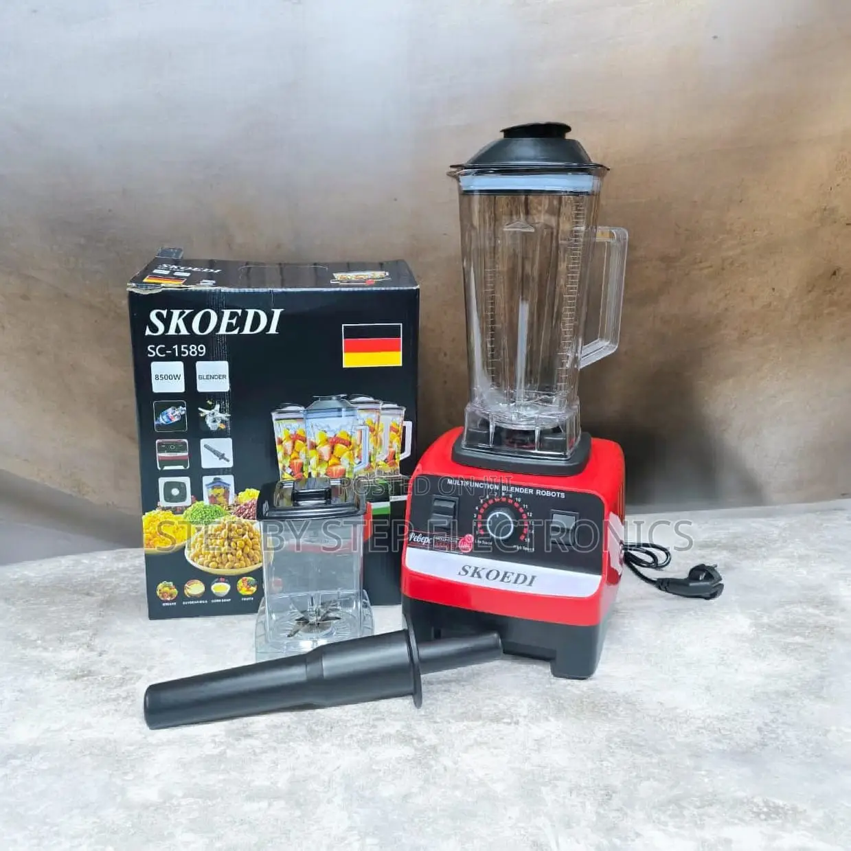 Heavy-Duty Silver Crest 2-in-1 Double Cup Blender Grinder