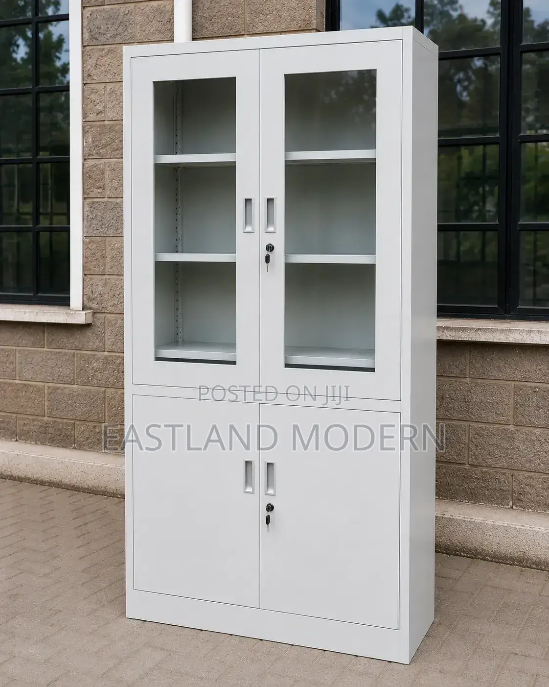 4-Door Steel Filing Cabinet With Glass Door