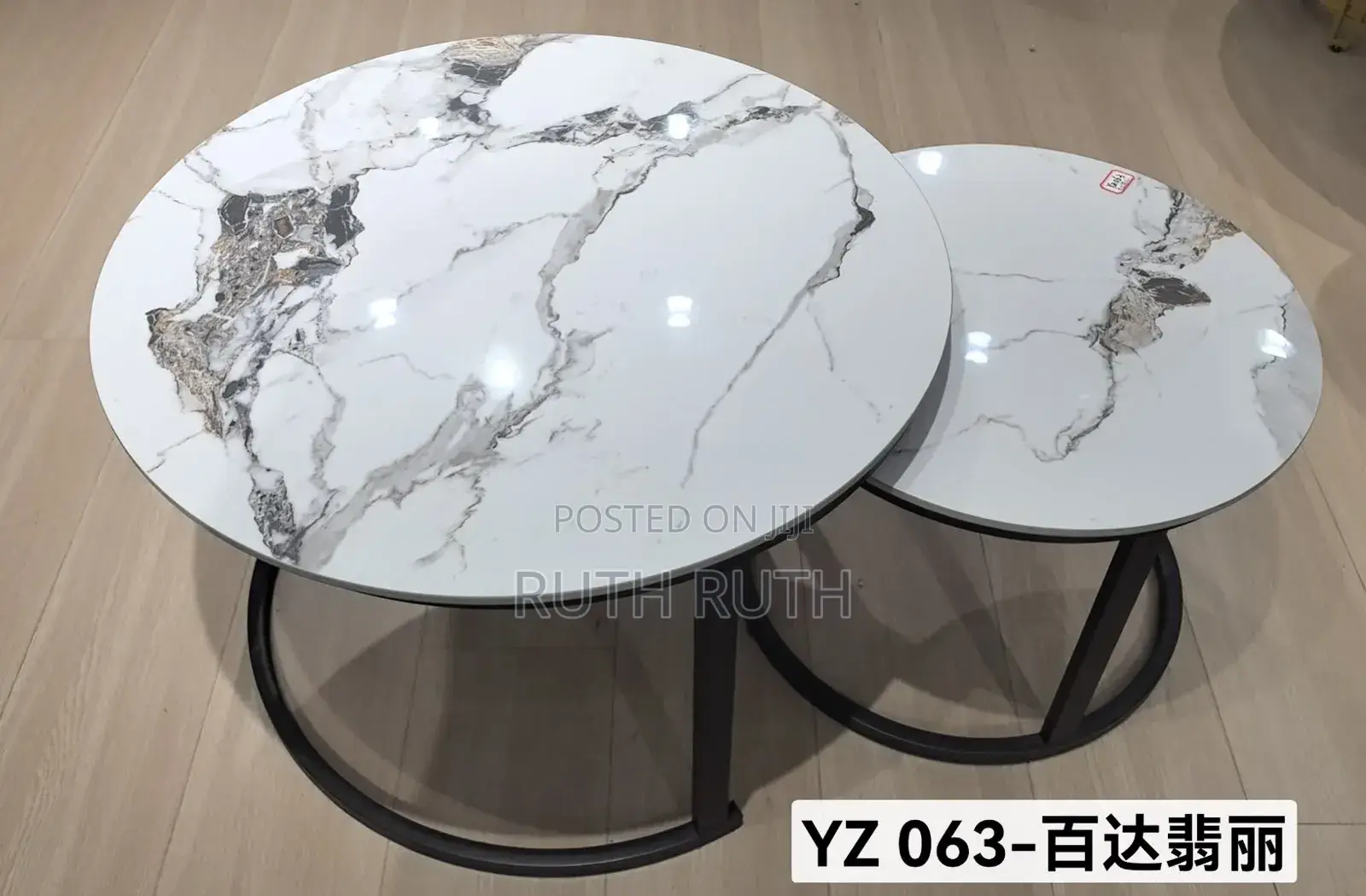 Marble Nesting Coffee Table Black