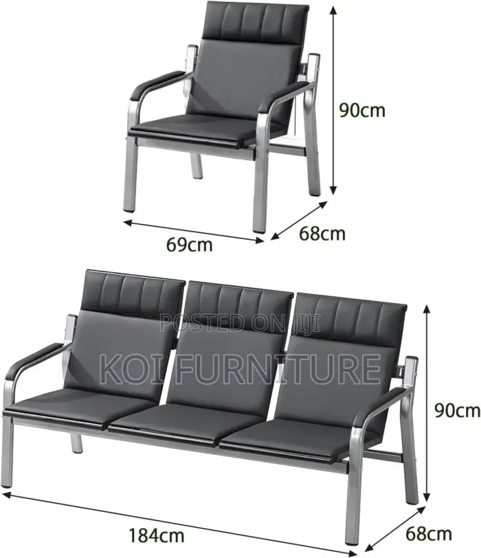 Office Sofa : Amanda 5 Seater Waiting Area Sofa Set
