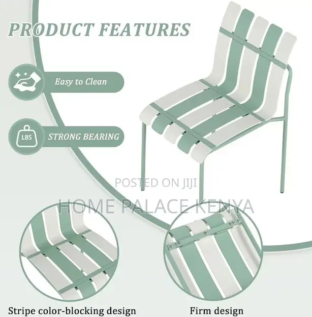 Plastic Chair: PP Seat With Metal Legs Sage Green Chair
