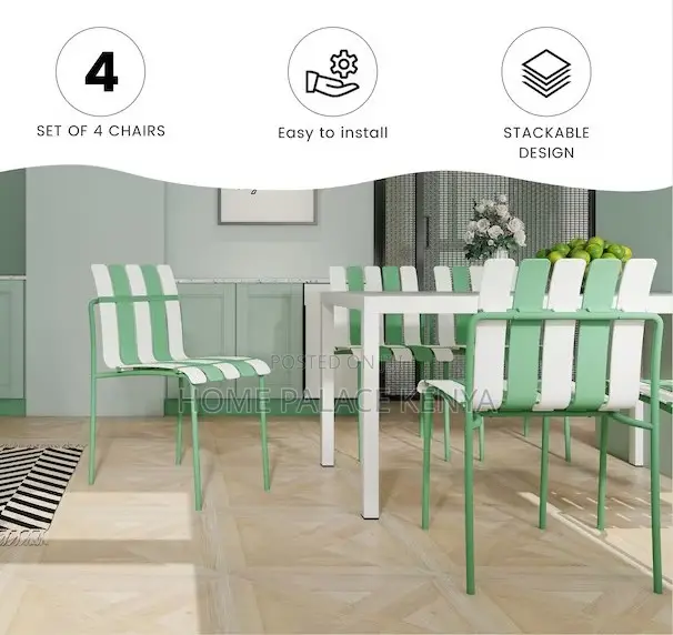 Plastic Chair: PP Seat With Metal Legs Sage Green Chair